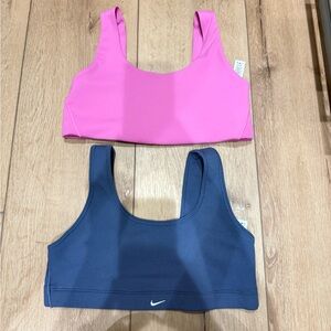 Nike Pink and Blue Sports Bras Size Medium